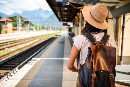 Ready to leave. / MStudioImages Photo of a female traveler waiting the train